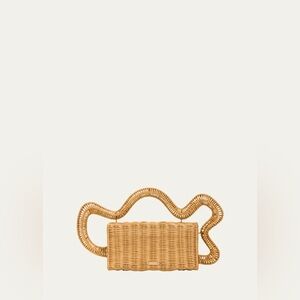 Cult Gaia Elsa Wavy Rattan Clutch NIB